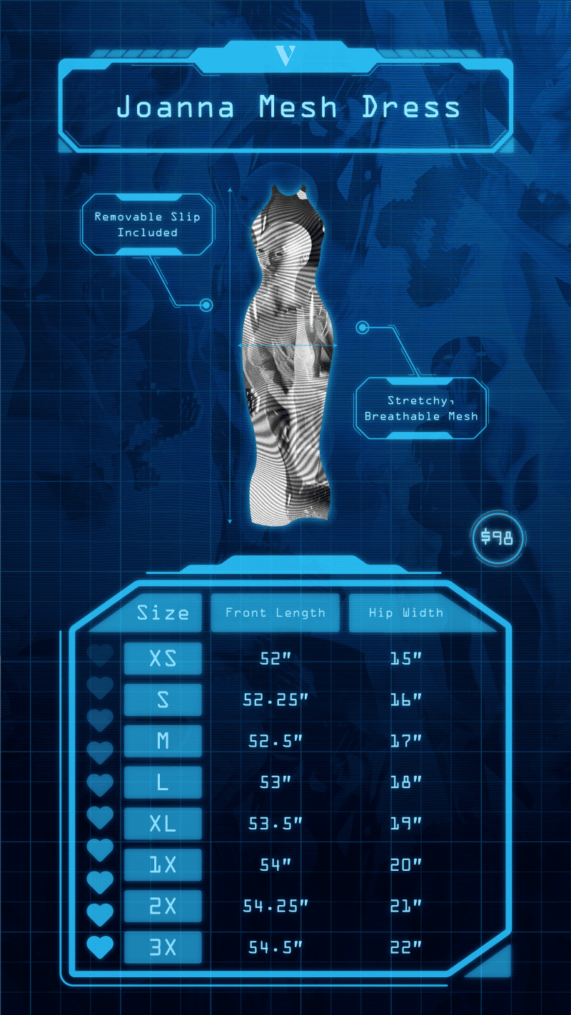 Game Over Size Charts Joanna